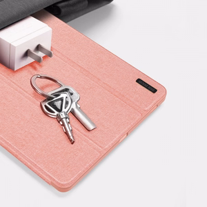 Dux Ducis Domo eko-nahkakotelo telineellä Samsung Tab S9 FE+ - vaaleanpunainen
