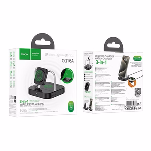 Langaton laturi Hoco 3in1 3A 5W Apple Watch -yhteensopiva CQ16A - musta