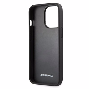 AMG AMHCP13XGSEBK iPhone 13 Pro Max 6,7" tšarny/musta kovakotelo Nahka kohokuvioitu linjat