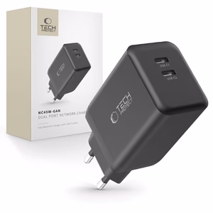 Tech-Protect NC45W-GAN 2-PORT PD45W seinälaturi - musta