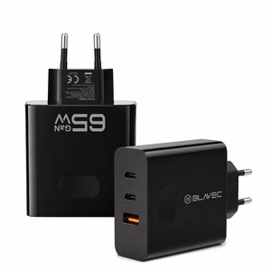 Blavec seinälaturi BC-11 GaN - USB + 2xType C - QC PD 65W 3A (TCBC11G-U2CB653A) musta
