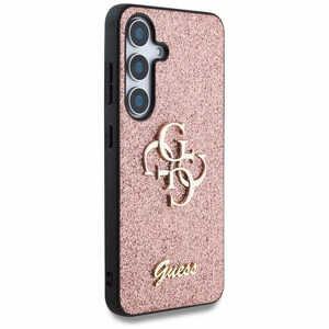 GUESS Suojakuori Samsung S25:lle GUHCS25SHG4SGP (Fixed Glitter Big 4G) Vaaleanpunainen