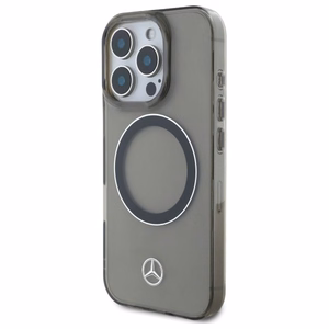 Mercedes Silver Ring MagSafe Suojakuori iPhone 16 Pro:lle - musta