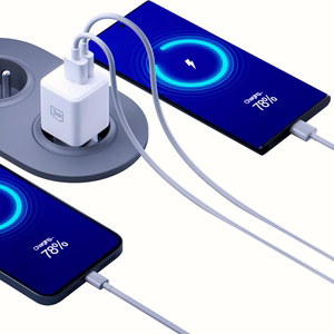 Valkoinen 3mk Hyper GaN -seinälaturi, 20 W, QC4+/PD/PPS, USB 1A1C, EU