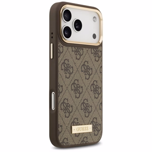 Guess 4G Logo Plate MagSafe suojakuori iPhone 17 Pro Max - ruskea