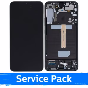 LCD-näyttö yhteensopiva Samsung S906 S22 Plus kehyksellä / Phantom Black (Graphite) / (Service Pack)