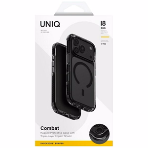 Uniq Combat Magclick Charging -suojakuori iPhone 18 Pro / 17 Pro – musta