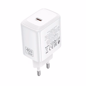 Borofone verkkolaturi BN33 Fuente GaN Type C - QC3.0 PD 40W valkoinen