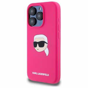 Karl Lagerfeld KLHMP15LSKHPPPLF iPhone 15 Pro 6.1 fuksia/fuksia kovakuori Silikoninen Karl Head Print MagSafe