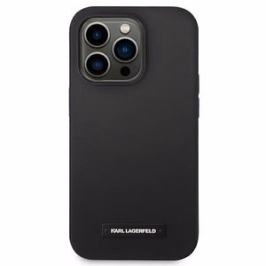 Karl Lagerfeld KLHMP14LSLMP1K iPhone 14 Pro 6,1" kovakotelo musta / musta Silicone Plaque Magsafe