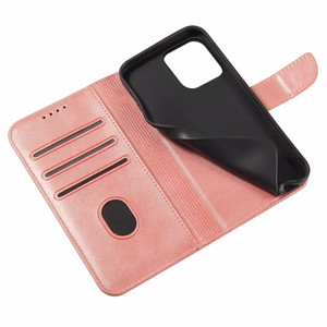 Magnet Case elegant bookcase type case with kickstand for iPhone 13 Pro pink