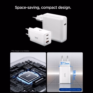 Spigen Essential EE673EU 67 W seinälaturi 3 liitännällä, valkoinen