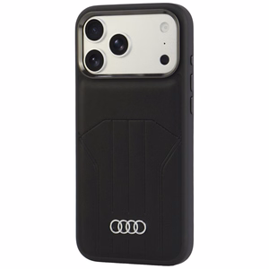 Audi -keinonahkasuojakuori laitteelle iPhone 18 Pro Max / 17 Pro Max, MagSafe-yhteensopiva – musta
