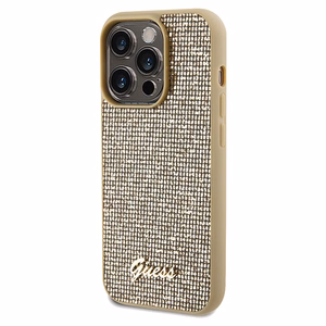 Guess Disco Metal Script -suojakuori iPhone 14 Pro Maxille - kultainen