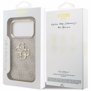GUESS GUE005597 (4G PU Big Logo) suojakuori laitteelle iPhone 18 Pro Max / 17 Pro Max, väri: vaaleanpunainen