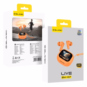 Blavec Bluetooth TWS Earphones BW-07 Live with LCD display (BW07L-O) orange