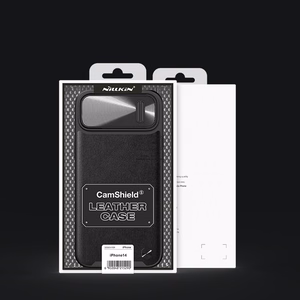 Nillkin CamShield Nahka S Kotelo iPhone 14 Plus kotelo kameran suojuksella musta
