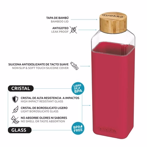Quokka Storm lasinen juomapullo, 700 ml, kastanjanruskea