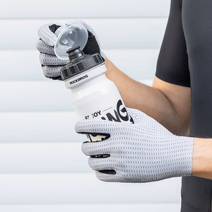 Rockbros Breathable Full Finger Cycling Gloves, Size: XL - Gray