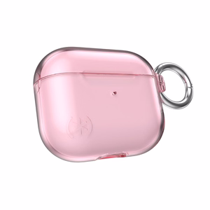 Speck Presidio Clear case for Apple AirPods 3, with Microban antimicrobial protection, Icy Pink
