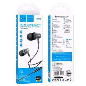 Hoco M110 langalliset nappikuulokkeet Jack 3,5mm - harmaa