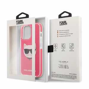 Karl Lagerfeld KLHCP13XTPECPI iPhone 13 Pro Max 6.7" kovakuori fuksia Choupette Head