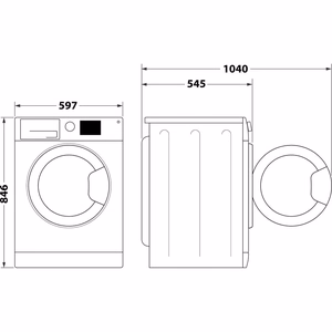 Whirlpool WSD 74 WBB PL -vapaasti seisova edestä täytettävä kuivausrumpu, 7 kg, valkoinen