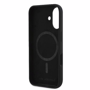 Karl Lagerfeld Silicone Nauble Heads Print MagSafe Case for iPhone 16 - Black