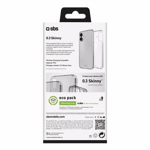 SBS Skinny Suojakuori iPhone 16 Plus Läpinäkyvä