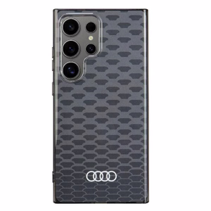 Audi IML Stitching Pattern MagSafe Suojakuori S24 Ultra S928 Musta/Musta Kova Suojakuori AU-IMLMS24U-Q5/D3-BK