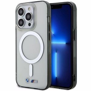 BMW BMHMP14LHCRS Suojakuori iPhone 14 Pro 6.1" läpinäkyvä hardcase Silver Ring MagSafe