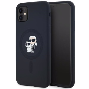 Karl Lagerfeld Silikoninen Karl&Choupette MagSafe Suojakuori iPhone 11 / Xr:lle - musta