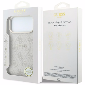 Guess Embossed 4G Classic MagSafe suojakuori mallille iPhone 17 Pro / 18 Pro – väri: vaaleanpunainen