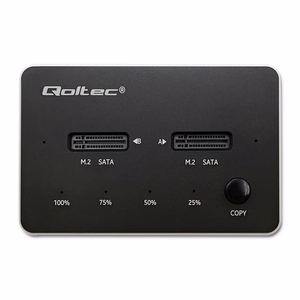 Qoltec 50310 Drive docking station 2x SSD M.2 SATA | NGFF | USB Type C