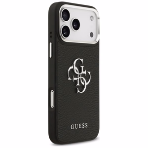 Guess Grained Big 4G Classic Logo Suojakuori iPhone 17 Pro Max:lle - Musta