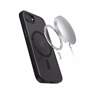 Crong Hybrid Frost MAG Cover MagSafe suojakuori iPhone 17e / 16e -laitteelle, musta