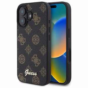 Guess Peony Script MagSafe Suojakuori iPhone 16:lle - Musta