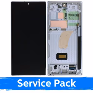 LCD Näyttö yhteensopiva Samsung S918 S23 Ultra kehyksellä / Sky Blue (Lime) / (Service Pack)