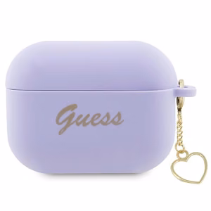 Guess Suojakuori AirPods Pro 2:lle GUAP2LSCHSU violetti Silicone Heart Charm