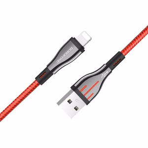 Borofone Highway BU23 USB-A–Lightning -kaapeli, 1.2 m, musta ja punainen