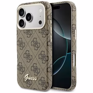 Guess 4G Script MagSafe suojakuori iPhone 17 Pro ruskea