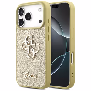 Guess Fixed Glitter Big 4G Suojakuori iPhone 17 Prolle - kultainen