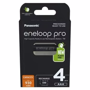 Ladattavat akut PANASONIC ENELOOP PRO AAA 930 mAh 4 kpl (BK-4HCDE/4CP)