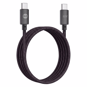 Forever Vibe kaapeli USB-C - USB-C 1,0 m 60W tummanharmaa