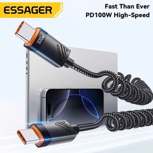 USB Kaapeli Essager Chuan musta 60W Type-C / Type-C 180cm