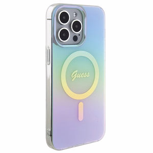 Guess IML Iridescent MagSafe Suojakuori iPhone 15 Pro:lle - turkoosi