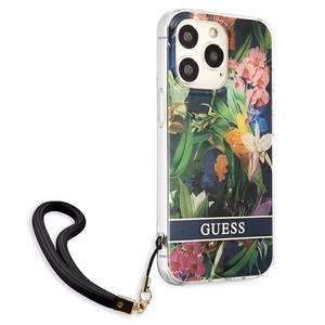 Guess GUHCP13LHFLSB iPhone 13 Pro / 13 6.1" sininen/sininen kovakotelo Kukkahihna