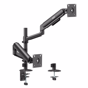 Ergo Office ER-692 B – kahden näytön kaasujousivarsi 17–32 tuuman näytöille, 1–10 kg vartta kohti, mattamusta