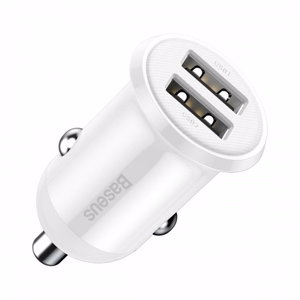 Baseus Grain Pro autolaturi 2x USB 4,8A (valkoinen)