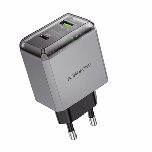 Borofone Wall charger BN20 Lena - USB + Type C - PD 35W grey